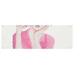 Girl Pink Banner And Sign 9  X 3  by SychEva