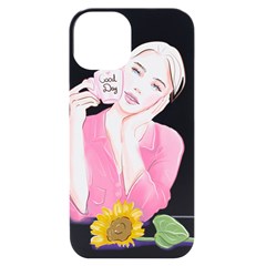 Girl Pink Iphone 14 Black Uv Print Case by SychEva