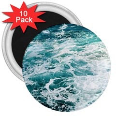 Blue Crashing Ocean Wave 3  Magnets (10 Pack)  by Jack14