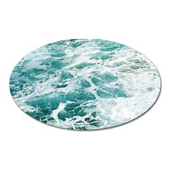 Blue Crashing Ocean Wave Oval Magnet by Jack14