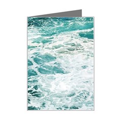 Blue Crashing Ocean Wave Mini Greeting Card by Jack14