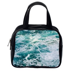 Blue Crashing Ocean Wave Classic Handbag (One Side)