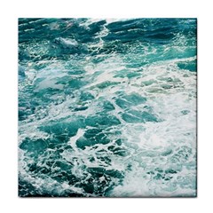 Blue Crashing Ocean Wave Face Towel by Jack14