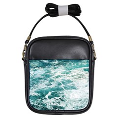 Blue Crashing Ocean Wave Girls Sling Bag