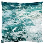 Blue Crashing Ocean Wave Large Cushion Case (One Side) Front