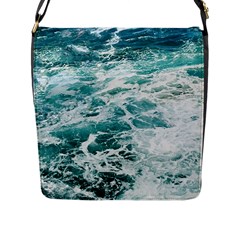 Blue Crashing Ocean Wave Flap Closure Messenger Bag (l) by Jack14