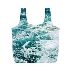 Blue Crashing Ocean Wave Full Print Recycle Bag (M)