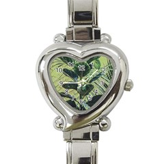 Botanical Tropical Motif Photo Art Heart Italian Charm Watch by dflcprintsclothing