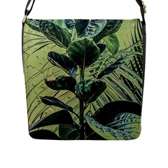 Botanical Tropical Motif Photo Art Flap Closure Messenger Bag (l) by dflcprintsclothing