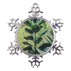 Botanical Tropical Motif Photo Art Metal Large Snowflake Ornament by dflcprintsclothing