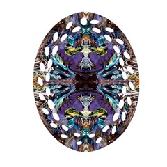  Violet Symmetry Oval Filigree Ornament (two Sides) by kaleidomarblingart