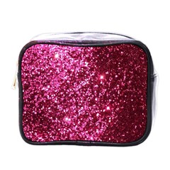 Pink Glitter Mini Toiletries Bag (one Side) by Amaryn4rt