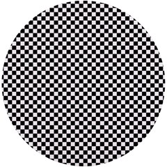 Black And White Checkerboard Background Board Checker Uv Print Round Tile Coaster by Amaryn4rt