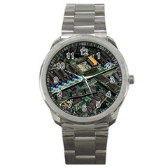 Computer Ram Tech - Sport Metal Watch by Amaryn4rt