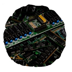 Computer Ram Tech - Large 18  Premium Flano Round Cushions by Amaryn4rt