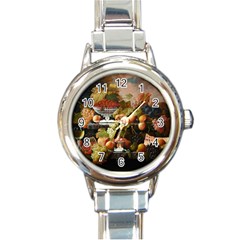 Abundance Of Fruit Severin Roesen Round Italian Charm Watch by Amaryn4rt