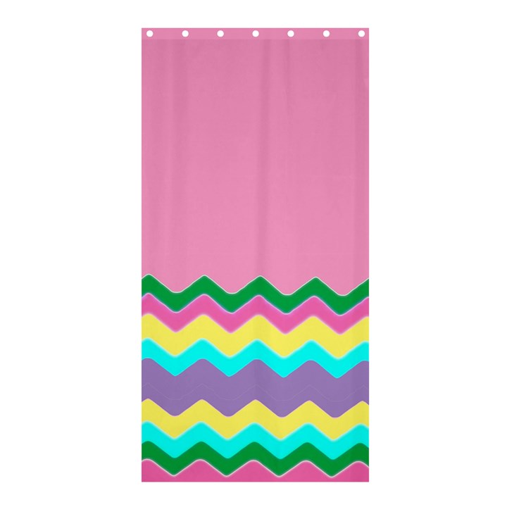 Easter Chevron Pattern Stripes Shower Curtain 36  x 72  (Stall) 