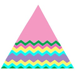 Easter Chevron Pattern Stripes Wooden Puzzle Triangle by Amaryn4rt