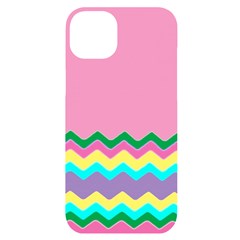 Easter Chevron Pattern Stripes Iphone 14 Plus Black Uv Print Case by Amaryn4rt