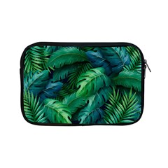 Tropical Green Leaves Background Apple Ipad Mini Zipper Cases by Amaryn4rt