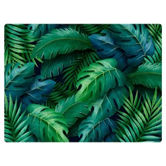 Tropical Green Leaves Background Two Sides Premium Plush Fleece Blanket (extra Small) by Amaryn4rt