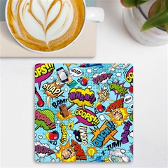 Comic Elements Colorful Seamless Pattern Uv Print Square Tile Coaster  by Amaryn4rt