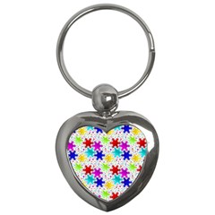 Snowflake Pattern Repeated Key Chain (heart) by Amaryn4rt