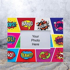 Pop Art Comic Vector Speech Cartoon Bubbles Popart Style With Humor Text Boom Bang Bubbling Expressi White Tabletop Photo Frame 4 x6 