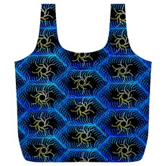 Blue Bee Hive Pattern Full Print Recycle Bag (xl) by Amaryn4rt