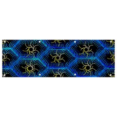 Blue Bee Hive Pattern Banner And Sign 9  X 3  by Amaryn4rt