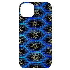 Blue Bee Hive Pattern Iphone 14 Plus Black Uv Print Case by Amaryn4rt