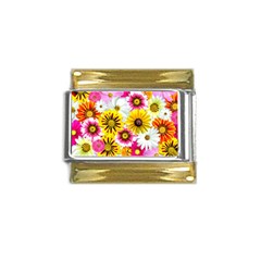 Flowers Blossom Bloom Nature Plant Gold Trim Italian Charm (9mm) by Amaryn4rt