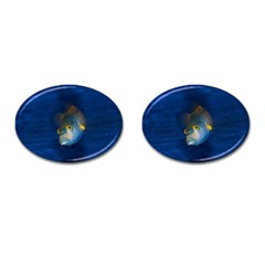 Fish Blue Animal Water Nature Cufflinks (oval) by Amaryn4rt