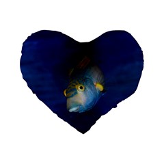 Fish Blue Animal Water Nature Standard 16  Premium Heart Shape Cushions by Amaryn4rt