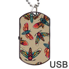 Tattoos Colorful Seamless Pattern Dog Tag Usb Flash (two Sides)