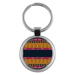 Pattern Ornaments Africa Safari Summer Graphic Key Chain (Round) Front