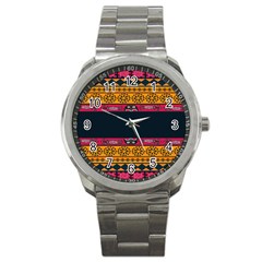 Pattern Ornaments Africa Safari Summer Graphic Sport Metal Watch by Amaryn4rt