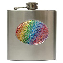 Bubbles Rainbow Colourful Colors Hip Flask (6 Oz) by Amaryn4rt