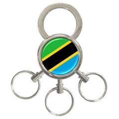 Flag Of Tanzania 3-ring Key Chain by Amaryn4rt