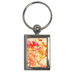 Monotype Art Pattern Leaves Colored Autumn Key Chain (rectangle) by Amaryn4rt