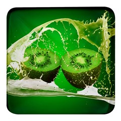 Kiwi Fruit Vitamins Healthy Cut Square Glass Fridge Magnet (4 pack)