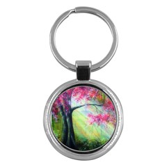 Forests Stunning Glimmer Paintings Sunlight Blooms Plants Love Seasons Traditional Art Flowers Sunsh Key Chain (round) by Amaryn4rt