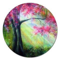 Forests Stunning Glimmer Paintings Sunlight Blooms Plants Love Seasons Traditional Art Flowers Sunsh Magnet 5  (round) by Amaryn4rt