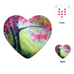 Forests Stunning Glimmer Paintings Sunlight Blooms Plants Love Seasons Traditional Art Flowers Sunsh Playing Cards Single Design (Heart)