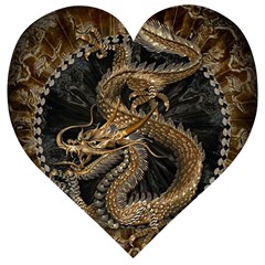 Dragon Pentagram Wooden Puzzle Heart