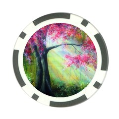 Forests Stunning Glimmer Paintings Sunlight Blooms Plants Love Seasons Traditional Art Flowers Sunsh Poker Chip Card Guard by Amaryn4rt