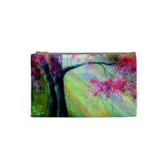 Forests Stunning Glimmer Paintings Sunlight Blooms Plants Love Seasons Traditional Art Flowers Sunsh Cosmetic Bag (small) by Amaryn4rt