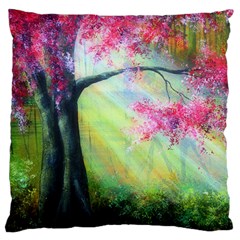 Forests Stunning Glimmer Paintings Sunlight Blooms Plants Love Seasons Traditional Art Flowers Sunsh Large Cushion Case (two Sides) by Amaryn4rt