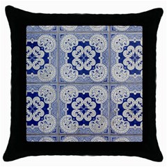 Ceramic-portugal-tiles-wall Throw Pillow Case (black) by Amaryn4rt