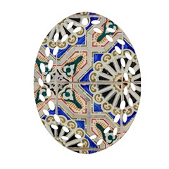 Ceramic-portugal-tiles-wall- Oval Filigree Ornament (two Sides) by Amaryn4rt